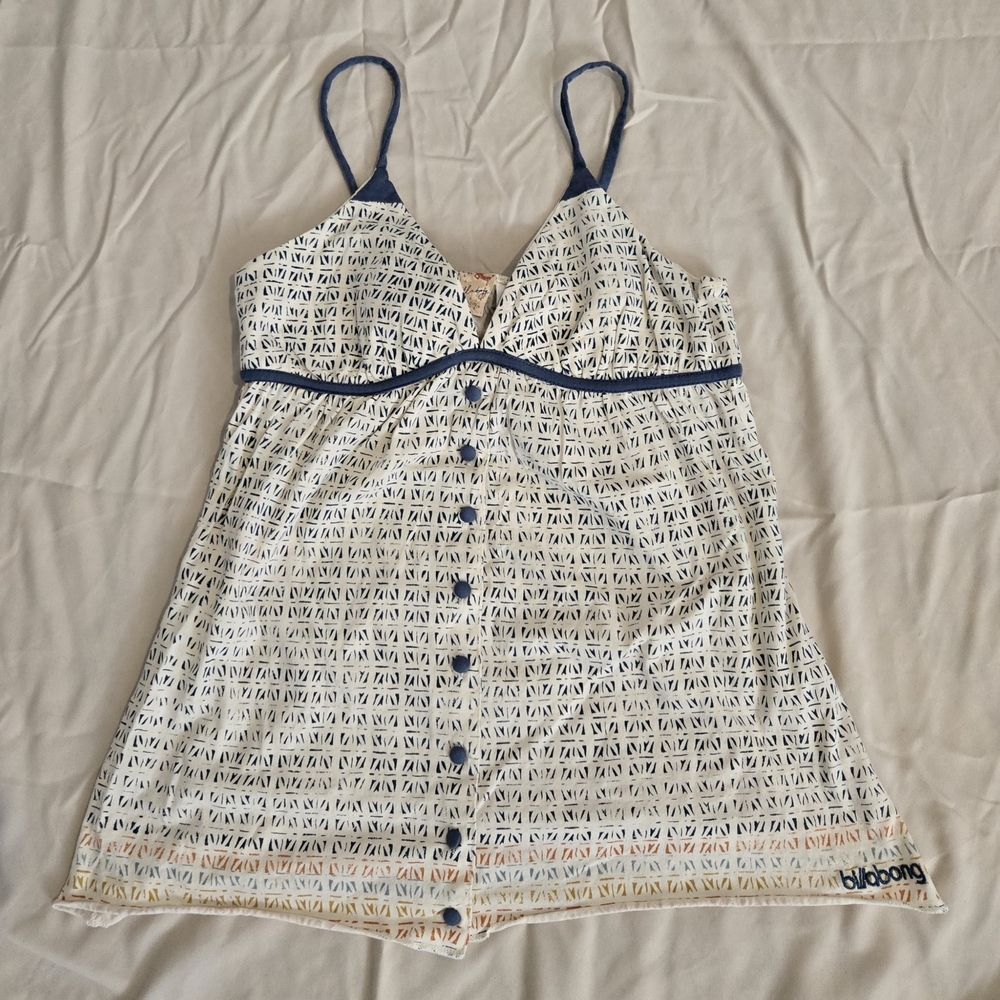 Billabong White and Blue Cotton Apparel